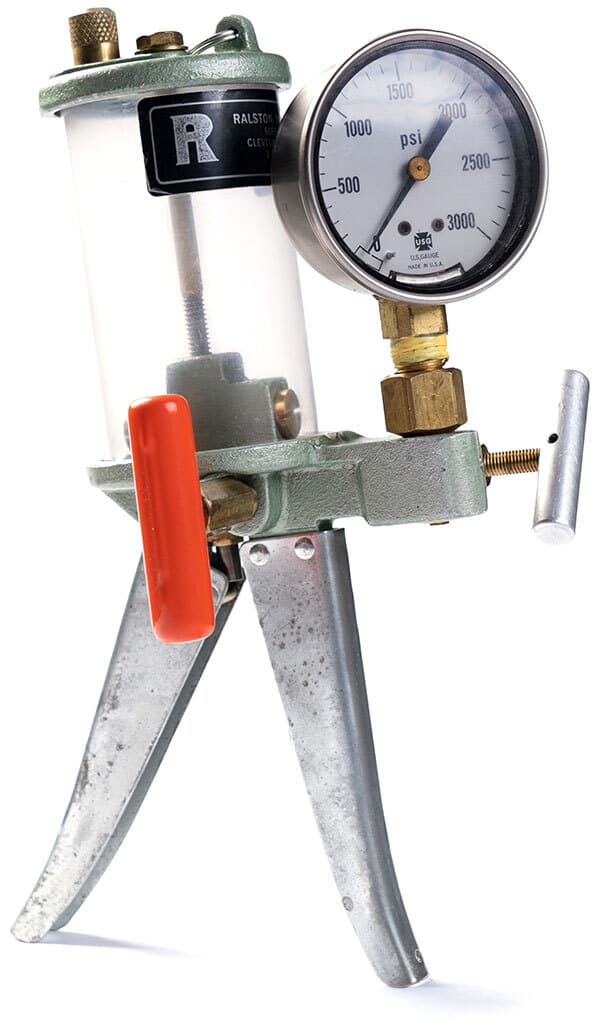 Doug Ralston’s original hydraulic hand pump showing the company’s innovative roots