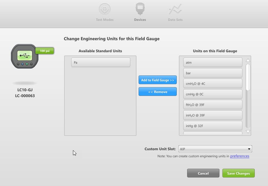 Change Engineering Units